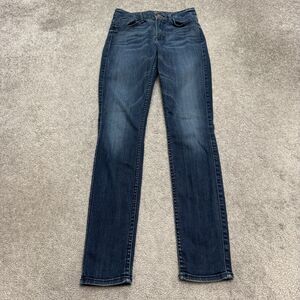7 For All Mankind The High Waist Skinny Denim Jeans Womens 27 Blue Dark Wash